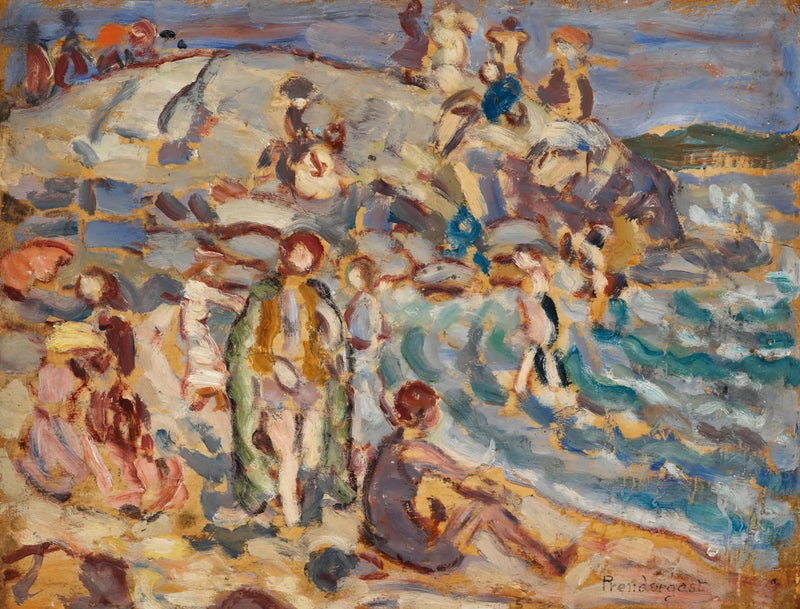 Scène de plage e collina - Maurice Prendergast