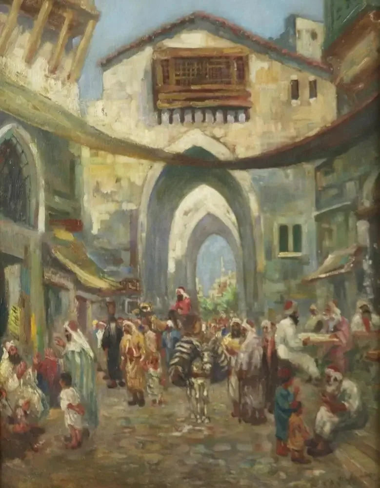Scène de rue del mercato orientale - Frederick Arthur Bridgman