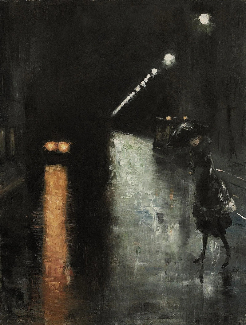 Scena di strada notturna, Berlino - Lesser Ury