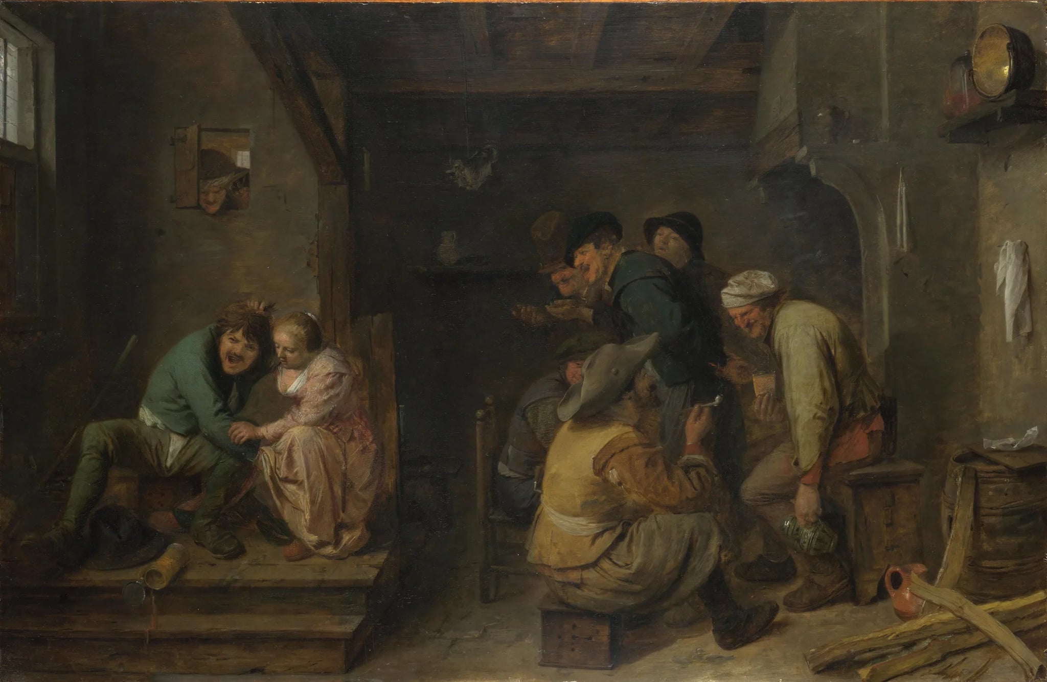 Scène de taverne - Adriaen Brouwer image 1 tableau peint à l’huile sur toile