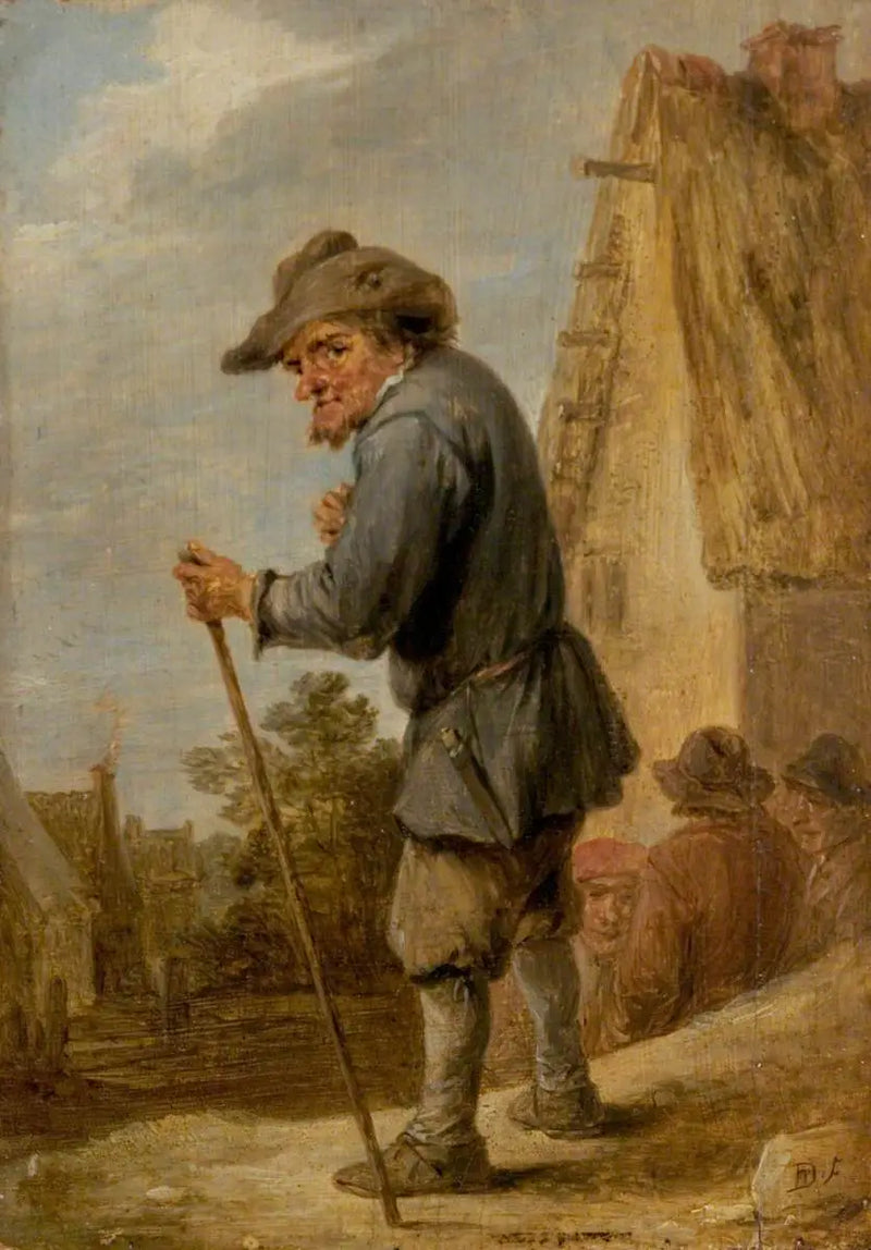 Scène di villaggio con quattro contadini - David Teniers il Giovane