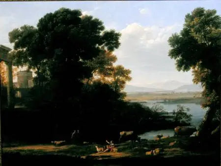 Scène fluviale classica con vista su una città - Claude Lorrain