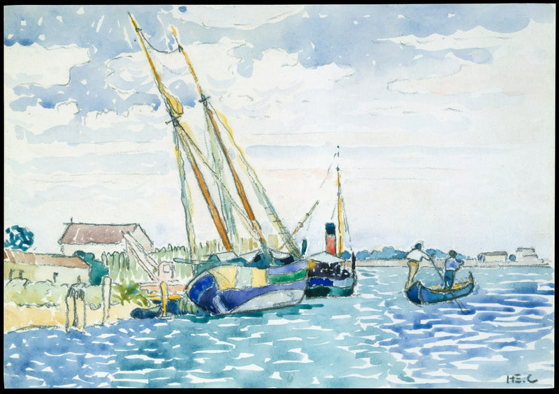 Scène marine (Bateaux près de Venise) - Henri-Edmond Cross