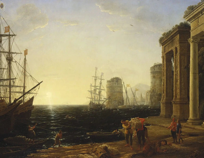 Scène portuaire al tramonto - Claude Lorrain