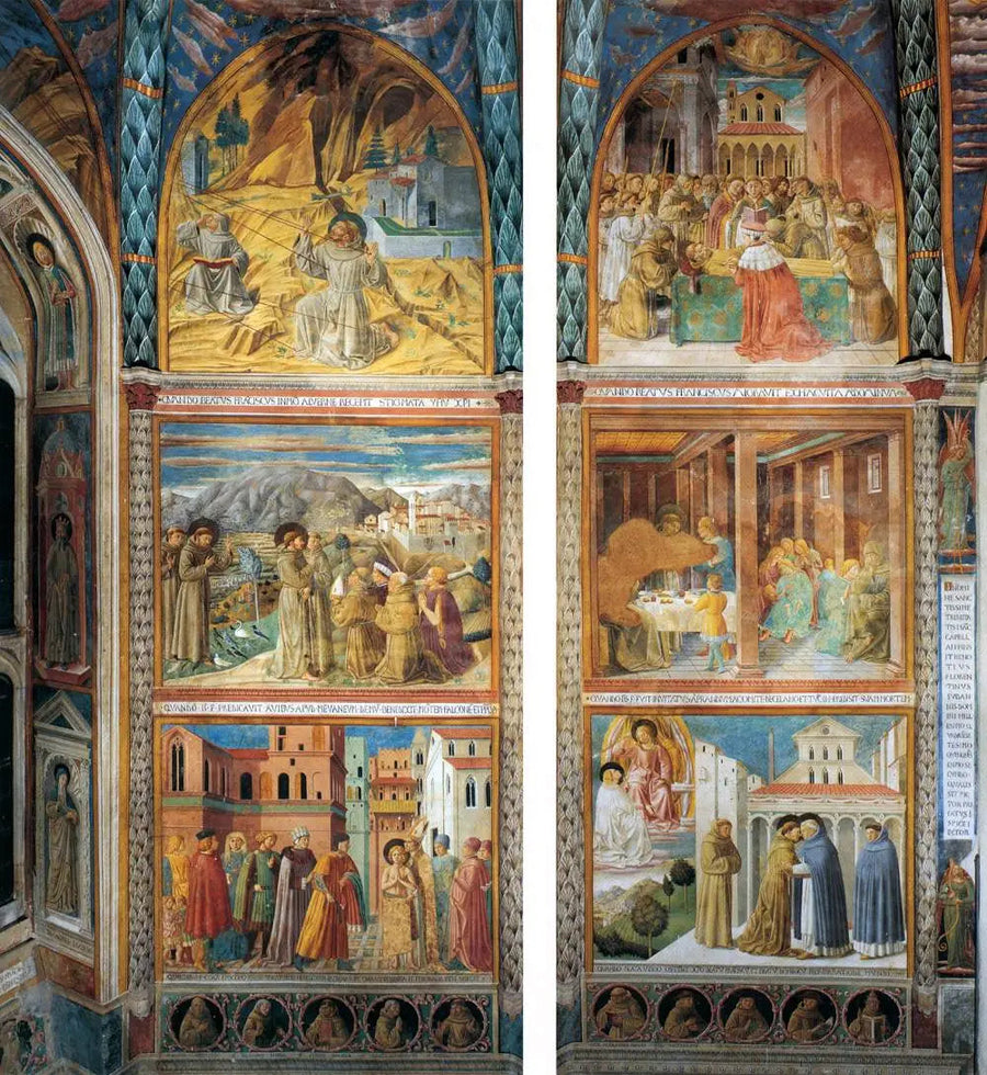 Scene della vita di san Francesco, parete sud - Benozzo Gozzoli