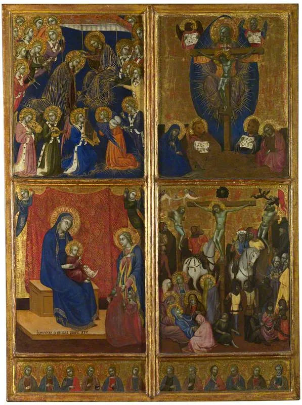 Scene della Vergine ; La Trinità ; La Crocifissione - Barnaba da Modena
