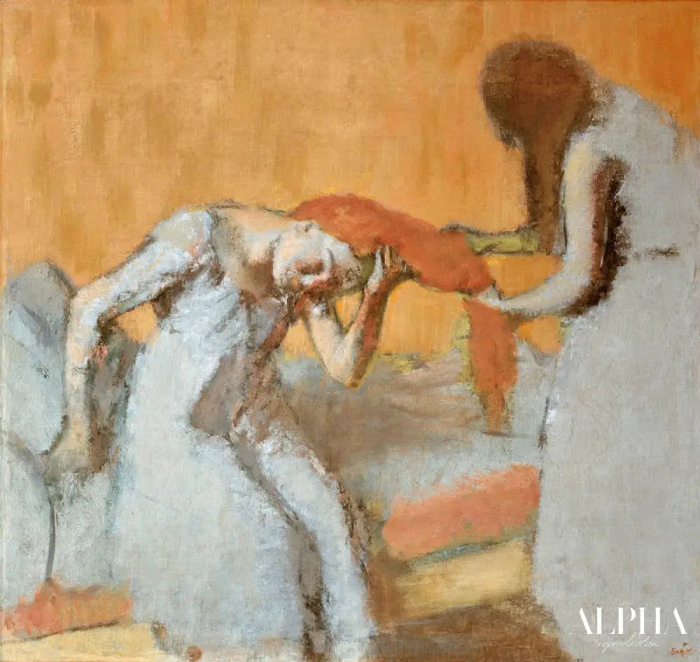 Se peigner les cheveux - Edgar Degas - Reproductions de tableaux et peintures haut de gamme