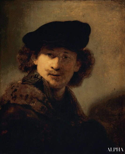 Self-Portrait avec béret en velours - Rembrandt van Rijn - Reproductions de tableaux et peintures haut de gamme