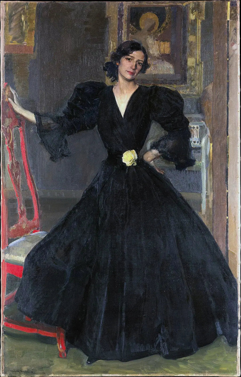 Signora di Sorolla (Clotilde García del Castillo, 1865-1929) in nero - Joaquín Sorolla