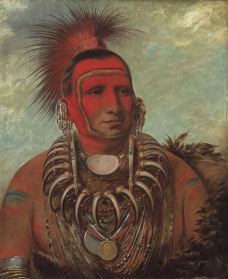 Shon-ta-yi-ga, Petit Loup, un célèbre guerriero - George Catlin