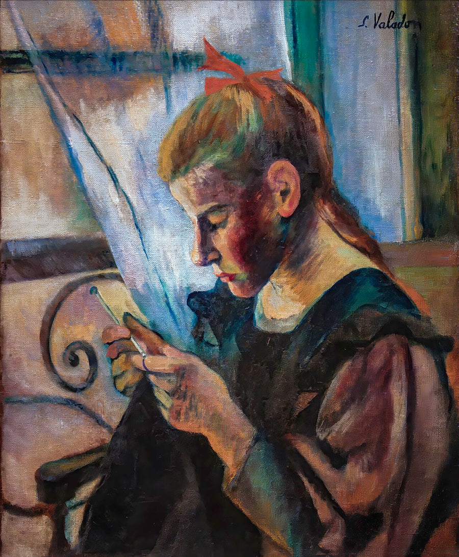 Jeune fille faisant du crochet - Suzanne Valadon