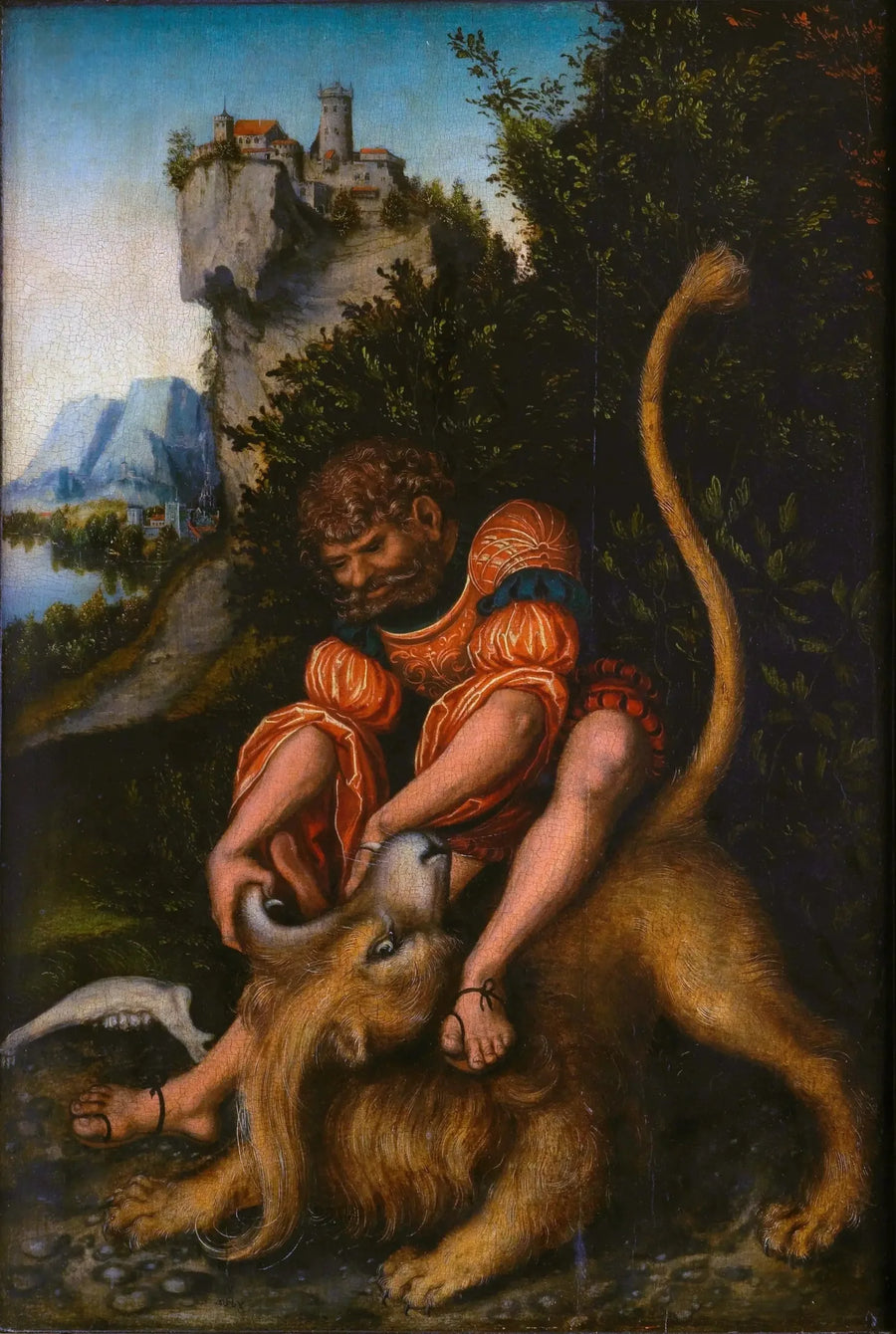 Simson si batte con un leone - Lucas Cranach il Vecchio