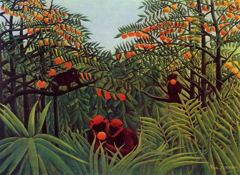 Scimmie nella foresta pluviale - Henri Rousseau