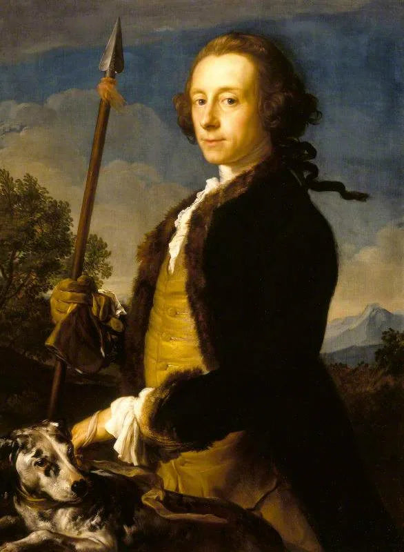 Sir Matthew Fetherstonhaugh, 1er baronnet, deputato (1714-1774) come cacciatore con una lancia da cinghiale - Pompeo Batoni