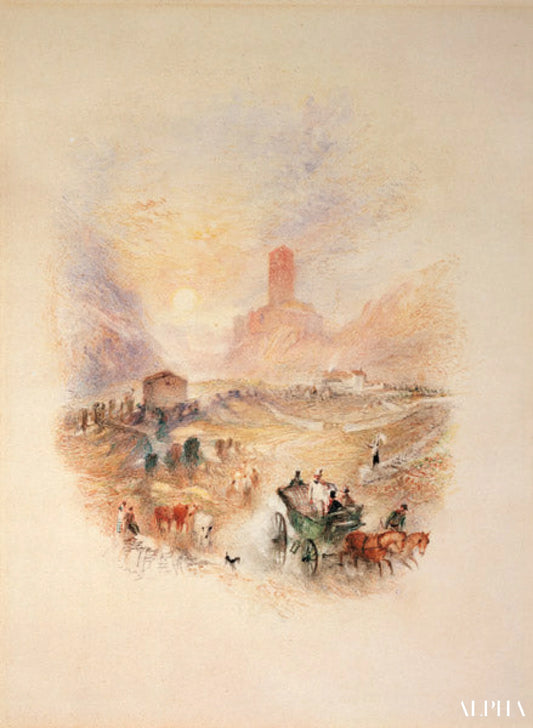 Sir Walter Scott visitant la tour Smallholm - William Turner - Reproductions de tableaux et peintures haut de gamme