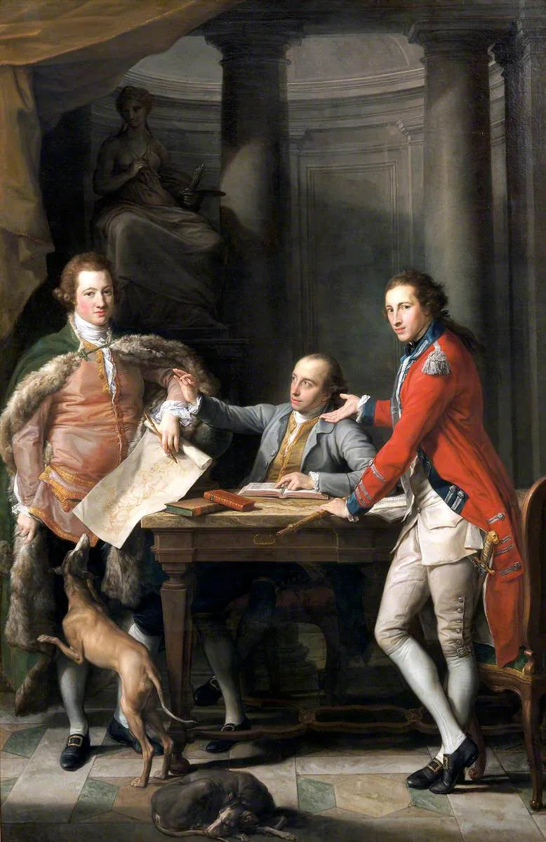 Sir Watkin Williams-Wynn (1749–1789), 4e baronnet, Thomas Apperley (1734–1819) e il capitano Edward Hamilton - Pompeo Batoni
