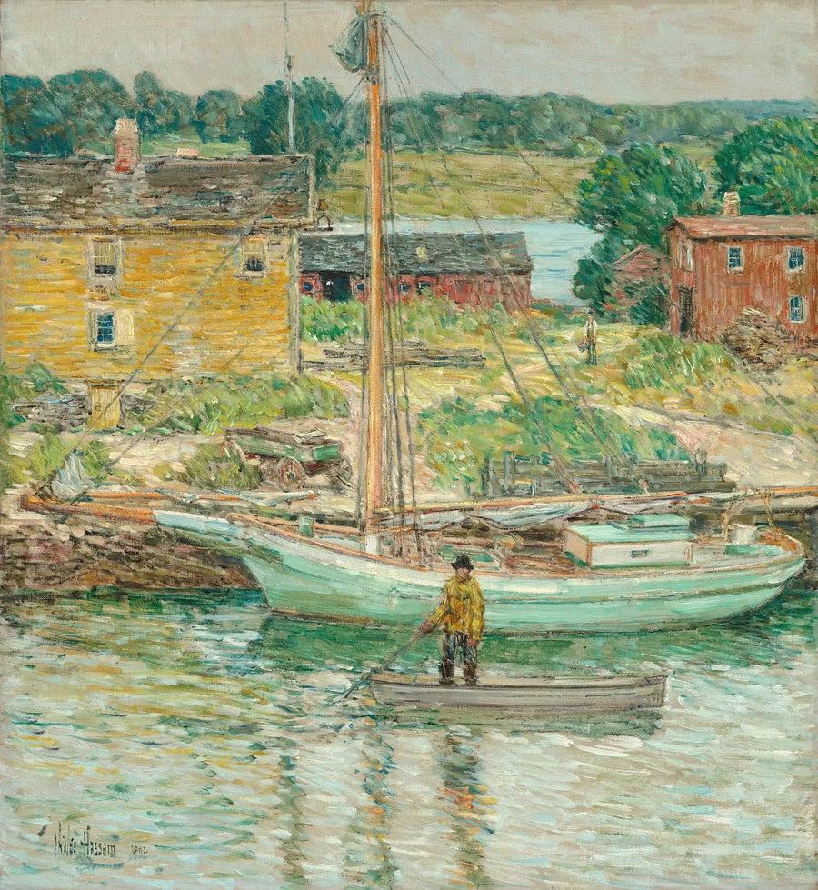 Sloop a ostriche, Cos Cob - Childe Hassam