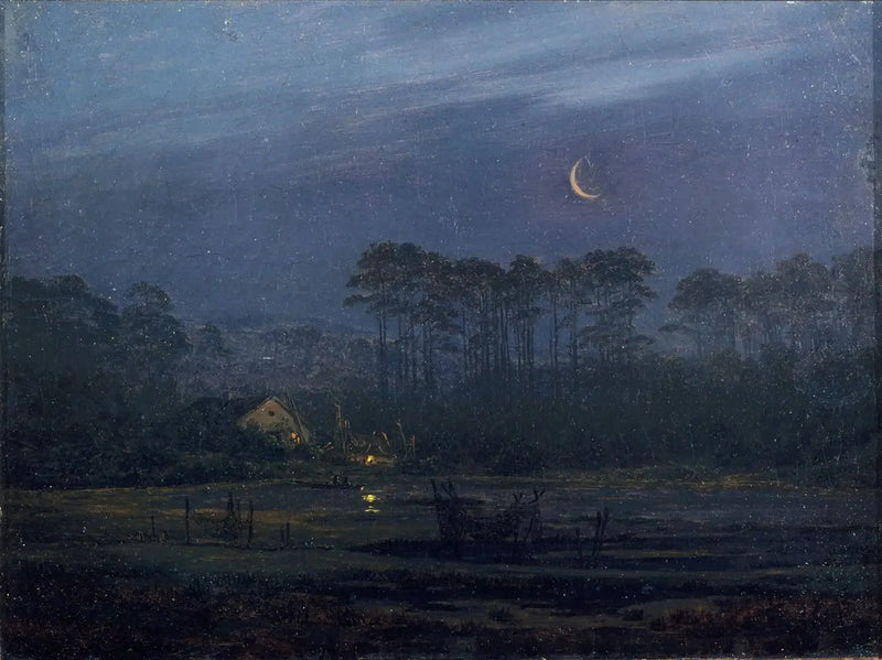 Sera al bordo del fiume - Caspar David Friedrich