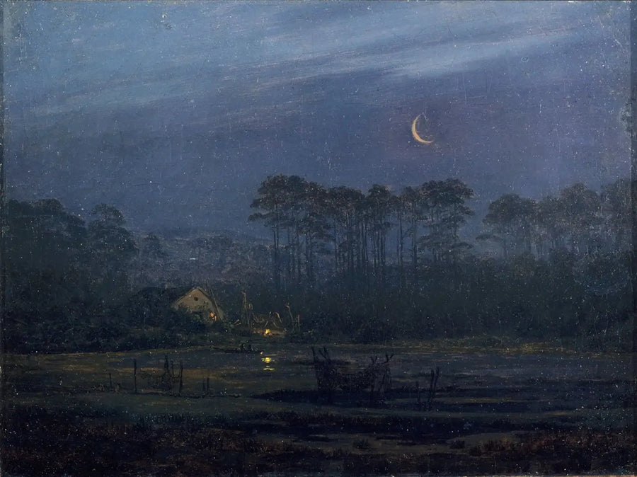Sera al bordo del fiume - Caspar David Friedrich