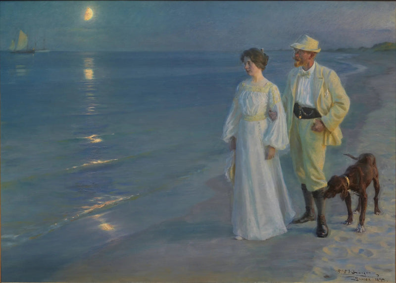 Serata estiva sulla spiaggia di Skagen – l'artista e sua moglie - Peder Severin Krøyer