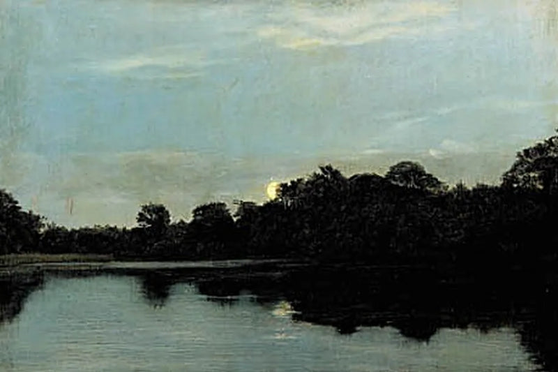 Serata sul lago al chiaro di luna. - Carl Heinrich Bloch