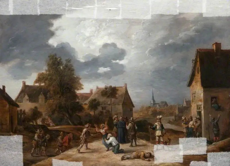 Soldati pillando un villaggio - David Teniers il Giovane