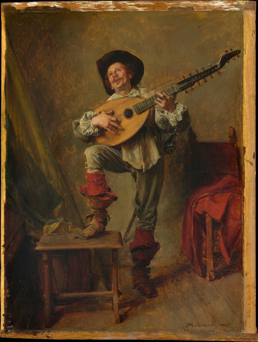 Soldier Playing the Theorbo - Ernest Meissonier