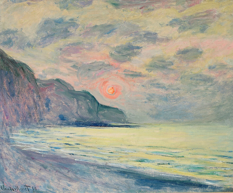 Sole al tramonto, tempo nebbioso, Pourville W782 - Claude Monet