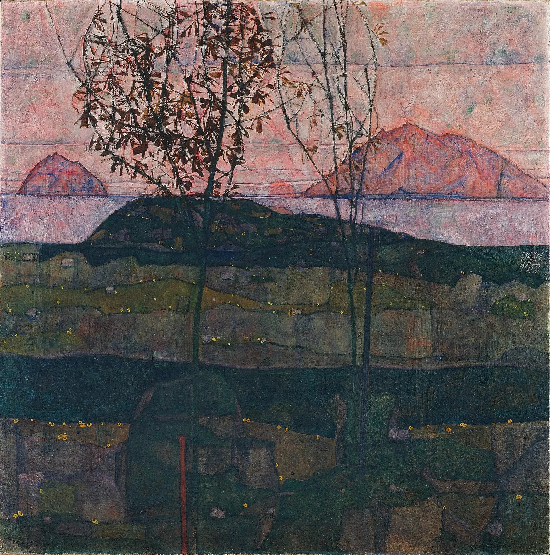 Soleil couchant - Egon Schiele image 1 reproduction artisanale de tableau