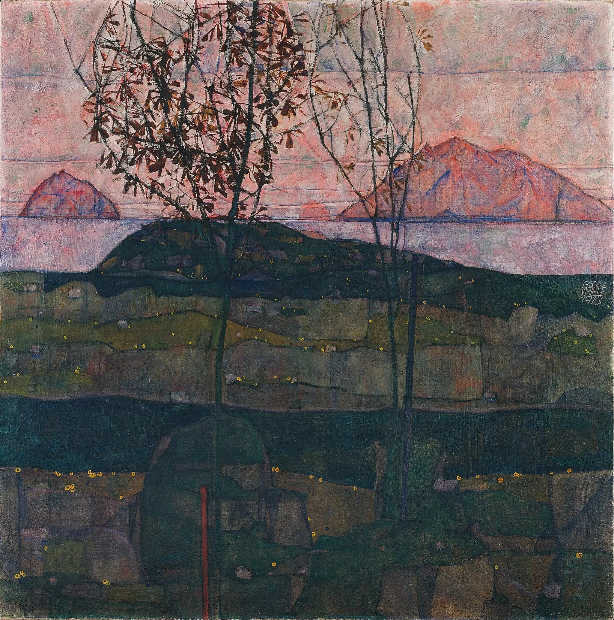 Soleil couchant - Egon Schiele image 1 reproduction artisanale de tableau