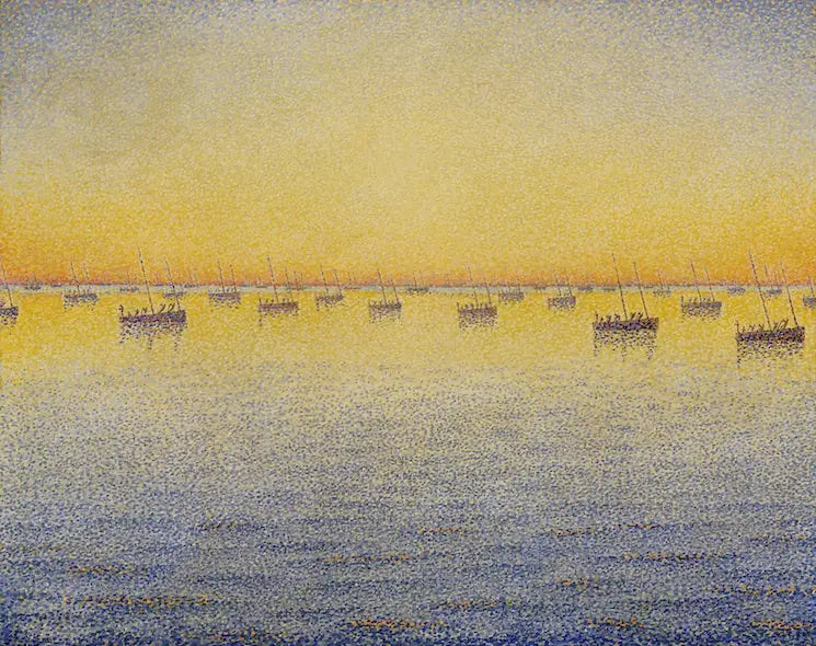 Sole tramonto, pesca alla sardina, Concarneau - Paul Signac
