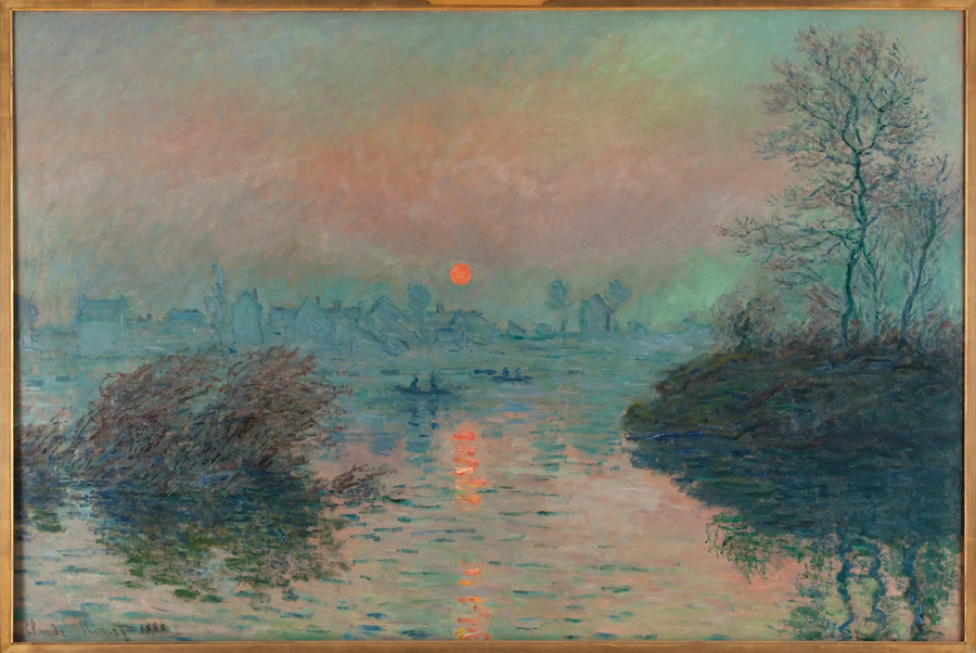 Sole di tramonto sulla Senna a Lavacourt, effetto d'inverno - Claude Monet