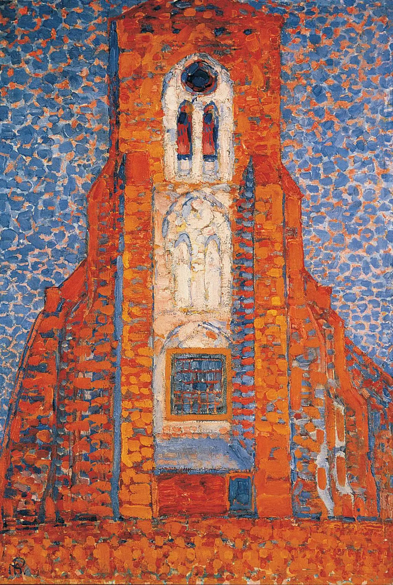 Sole, Chiesa di Zelanda; Facciata della chiesa di Zoutelande - Piet Mondrian