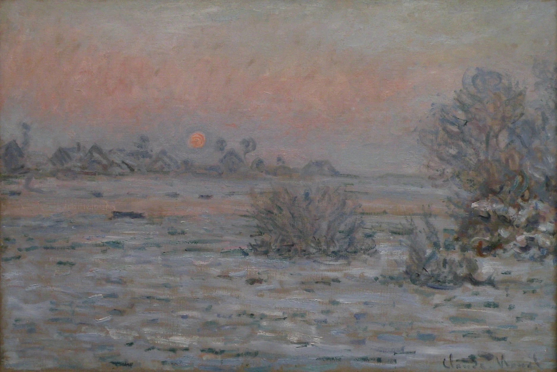 Soleil d’hiver à Lavacourt W557 par Claude Monet, MuMa Le Havre