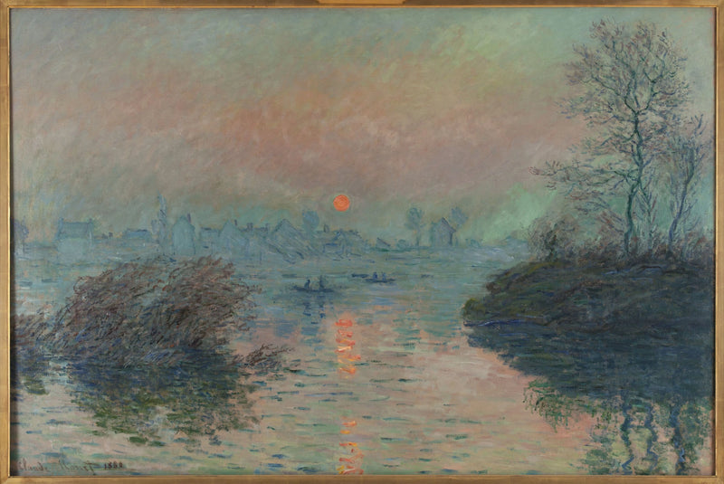 Sole calante sulla Senna a Lavacourt W576 - Claude Monet