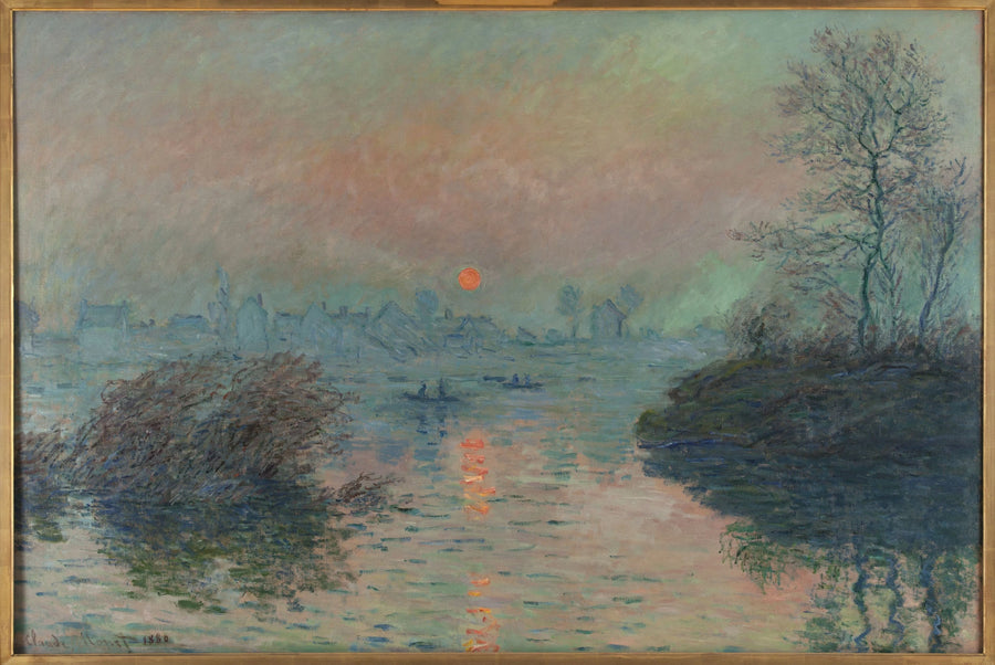Sole calante sulla Senna a Lavacourt W576 - Claude Monet