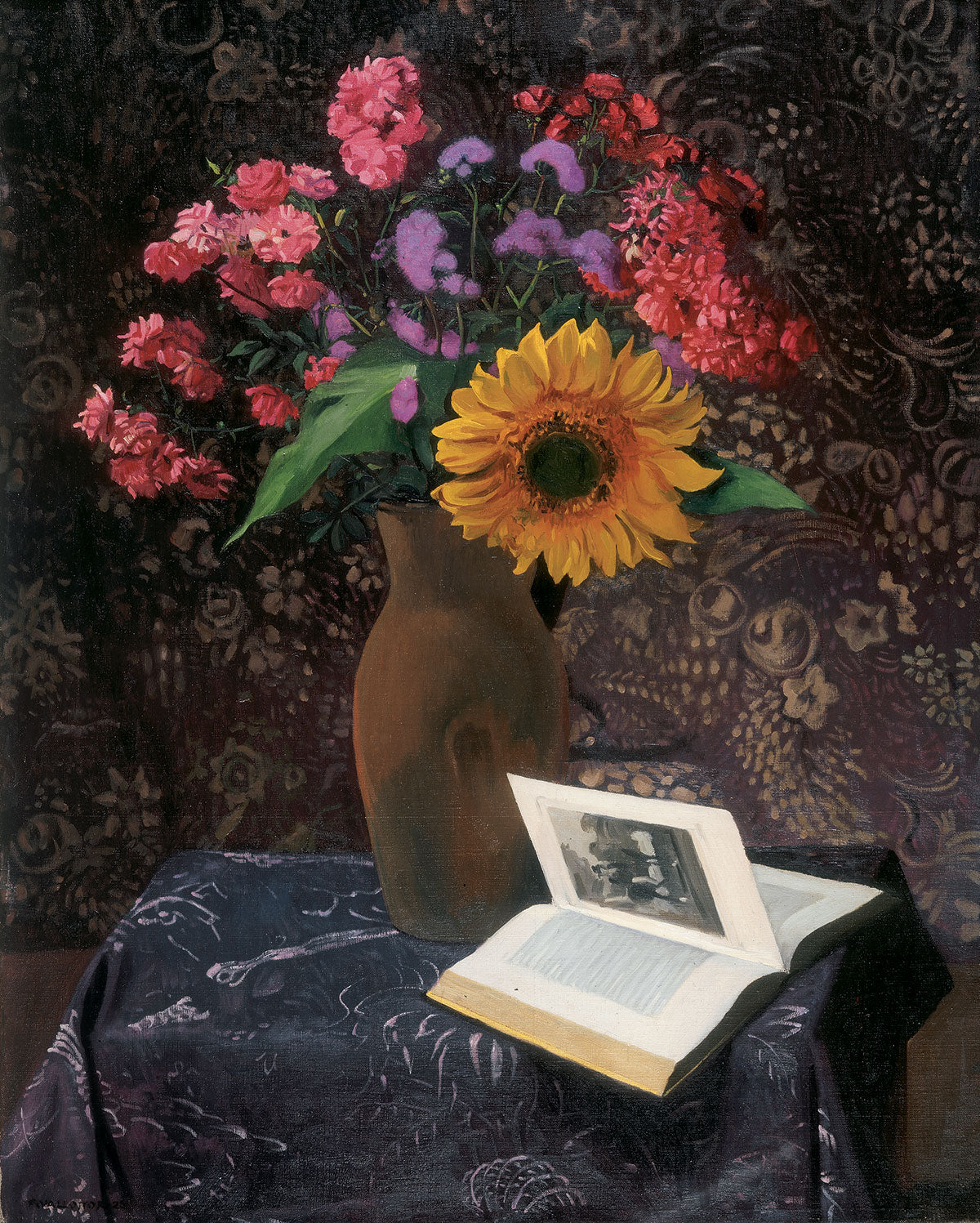 Soleils et roses cramoisies de Félix Vallotton, reproduction du tableau