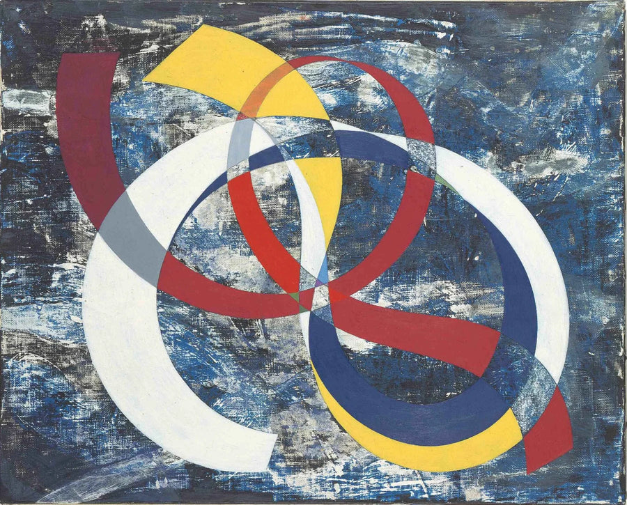 Fiocco dai colori vivaci su sfondo caotico - Sophie Taeuber-Arp