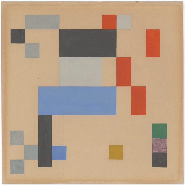 Composizione verticale-orizzontale su sfondo bianco - Sophie Taeuber-Arp