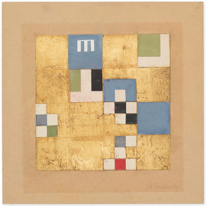 [Composizione verticale-orizzontale con elementi oggetto] (c. 1919 -1938, versione 2) - Sophie Taeuber-Arp