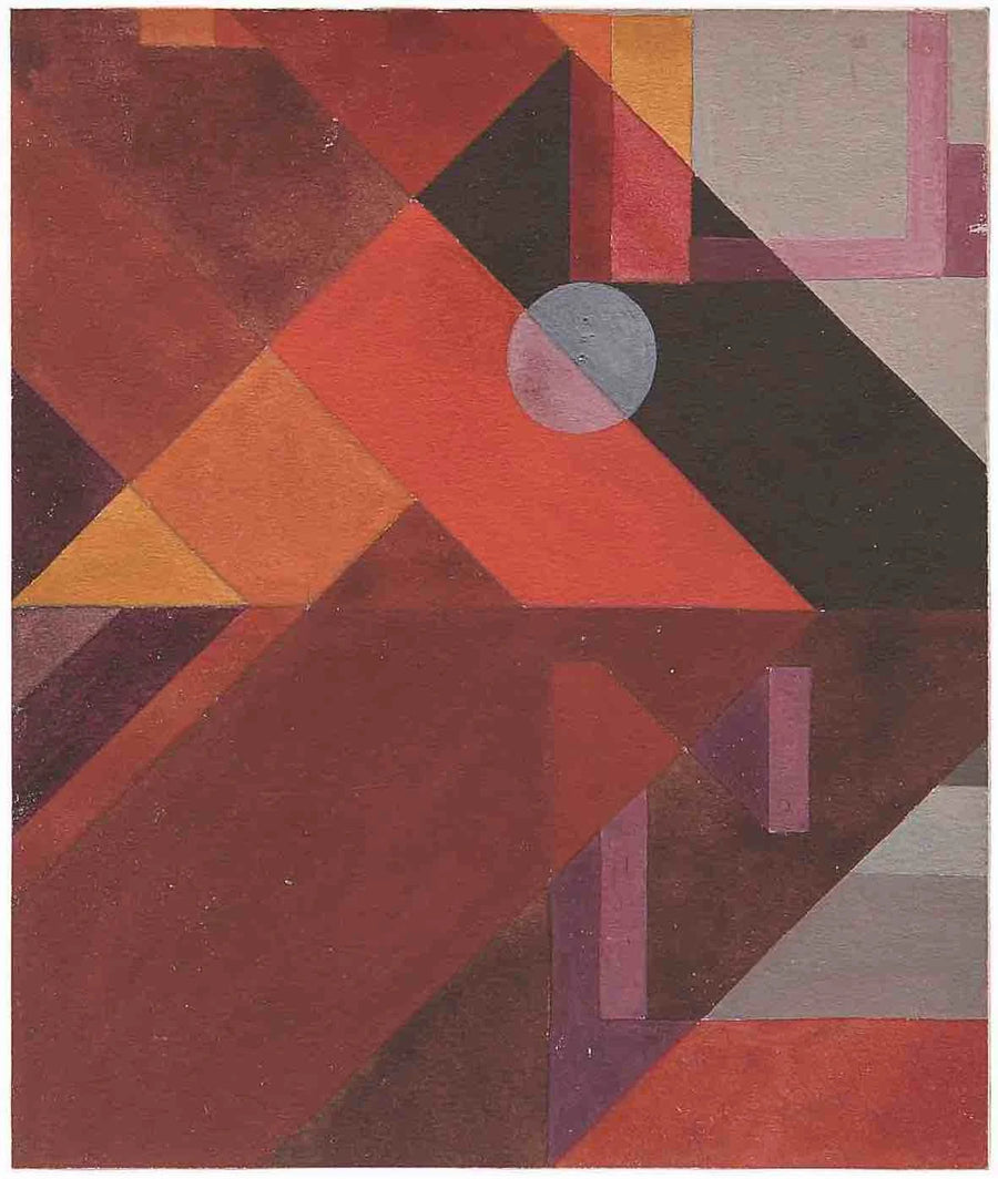 [Composizione con Diagonali e Piccolo Cerchio Trasparente (Frammento, usato per un arazzo)] - Sophie Taeuber-Arp