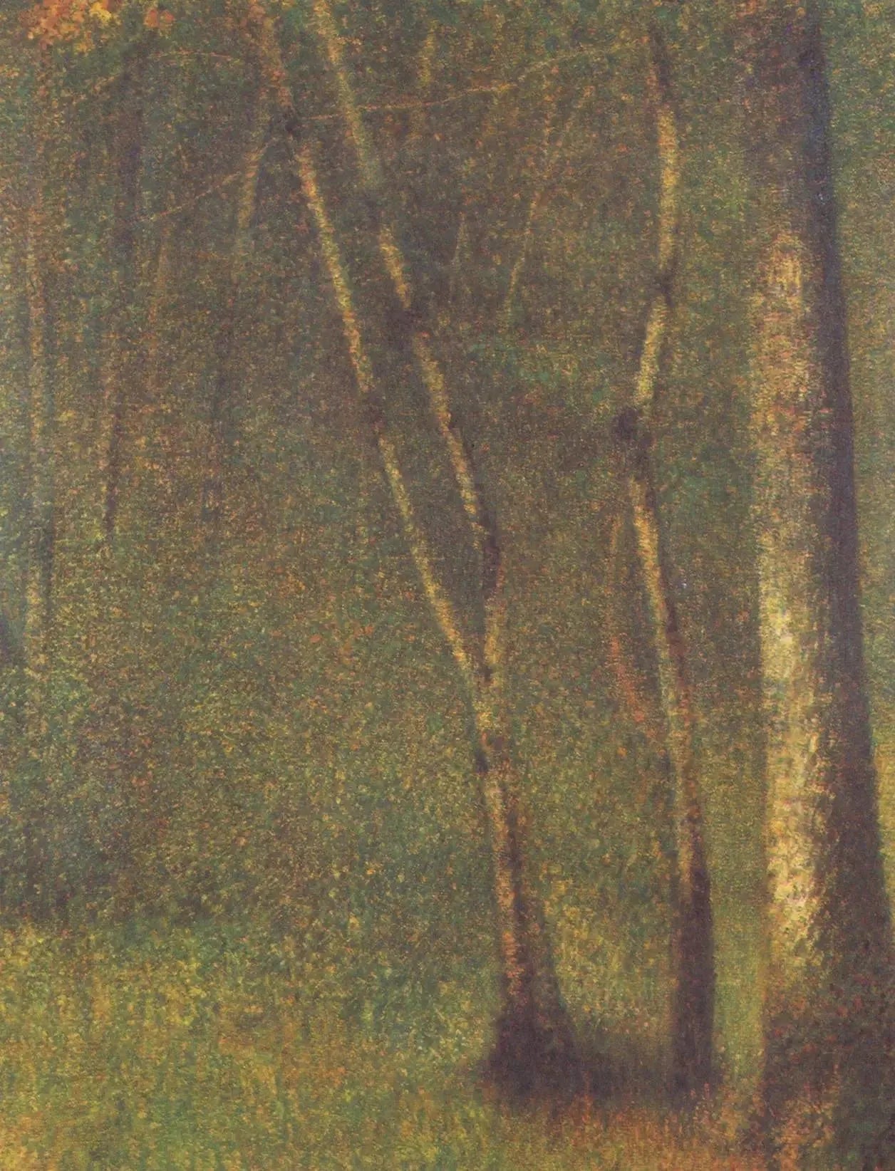 Sous-bois à Pontaubert - Georges Seurat image 1 reproduction de peinture à l’huile