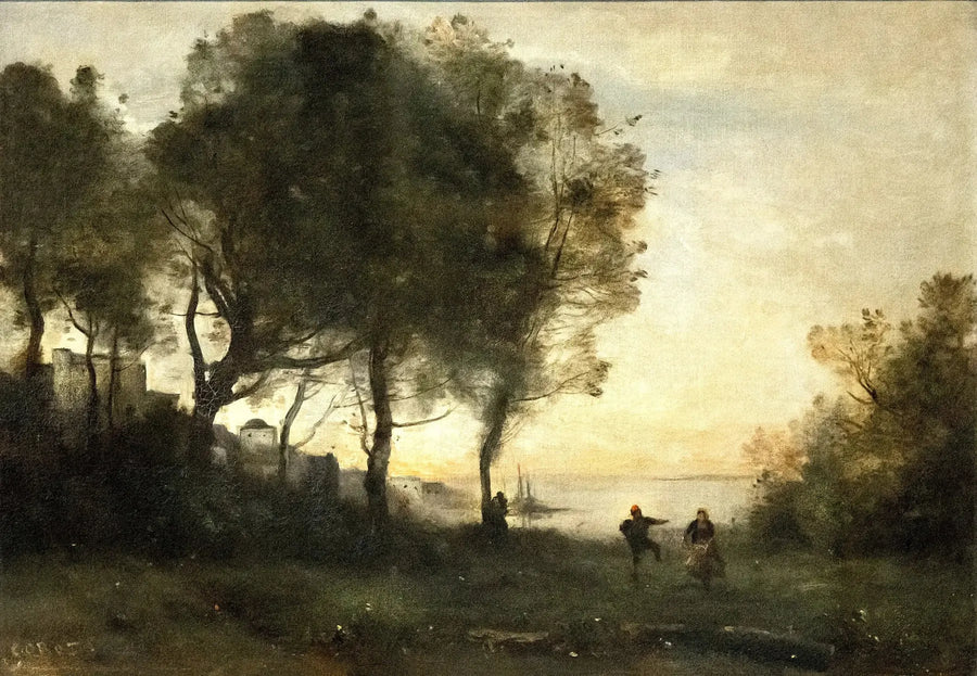 Ricordo dell'Italia ; ballerino delle rive di Capri - Jean-Baptiste Camille Corot