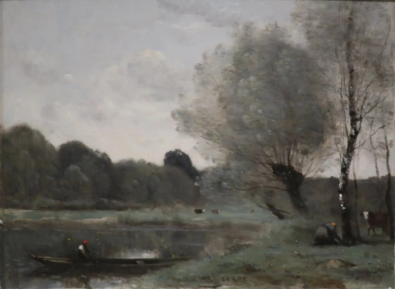 Ricordo di Ville-d'Avray. Salici e betulle sul bordo dello stagno - Jean-Baptiste Camille Corot