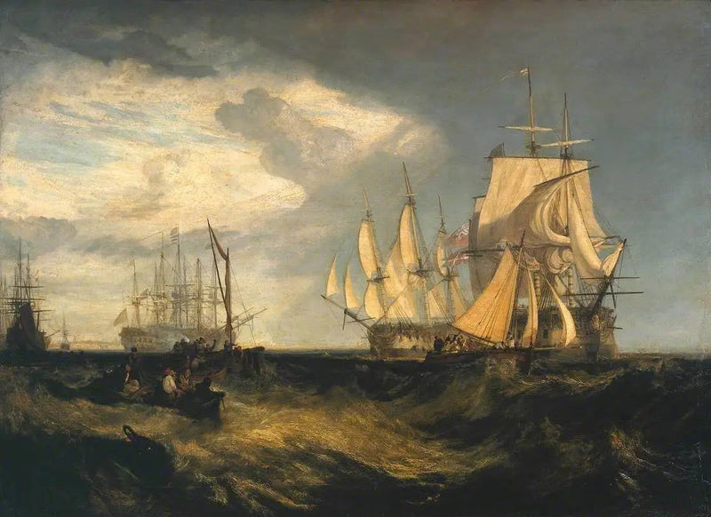 Spithead: Due navi danesi catturate entrano nel porto di Portsmouth - J. M. W. Turner