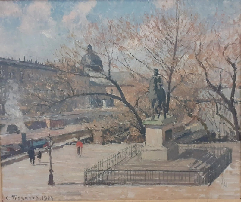 Statua di Enrico IV e hotel della Moneta, mattina, sole - Camille Pissarro