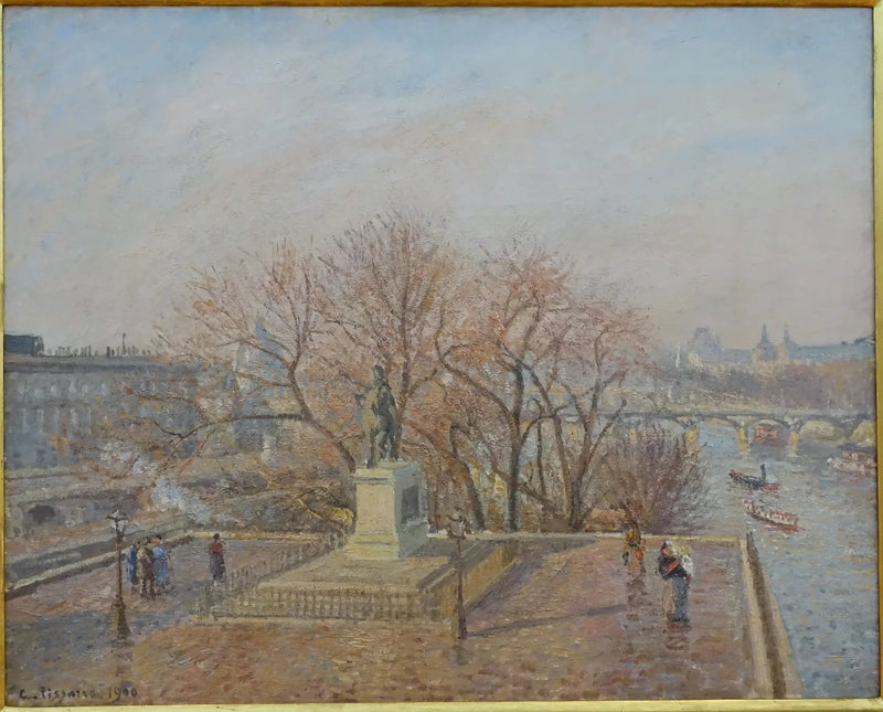 Statua di Enrico IV, mattina, sole d'inverno - Camille Pissarro