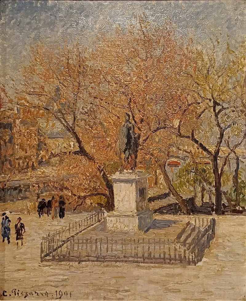 Statua di Enrico IV, inizio della primavera - Camille Pissarro