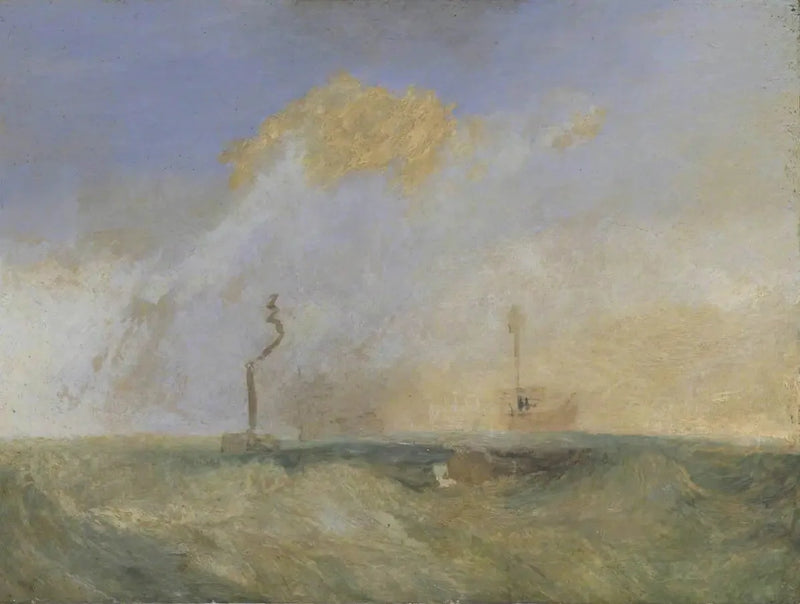 Vaporetto e nave a vapore; uno studio per 'Il combattente Temeraire' - J. M. W. Turner