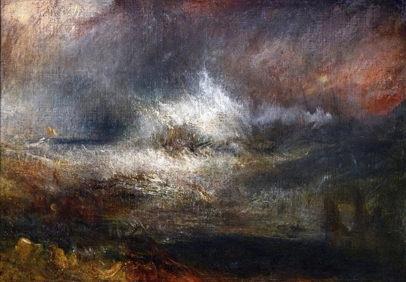 Mare Tempestoso con Relitto Infuocato - J. M. W. Turner